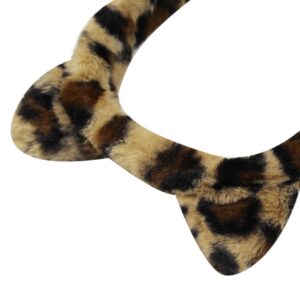 Caviotess Women's Leopard Faux Fur Ear Muffs Fluffy Winter Warm Ear Warmer with Cute Cat Ears