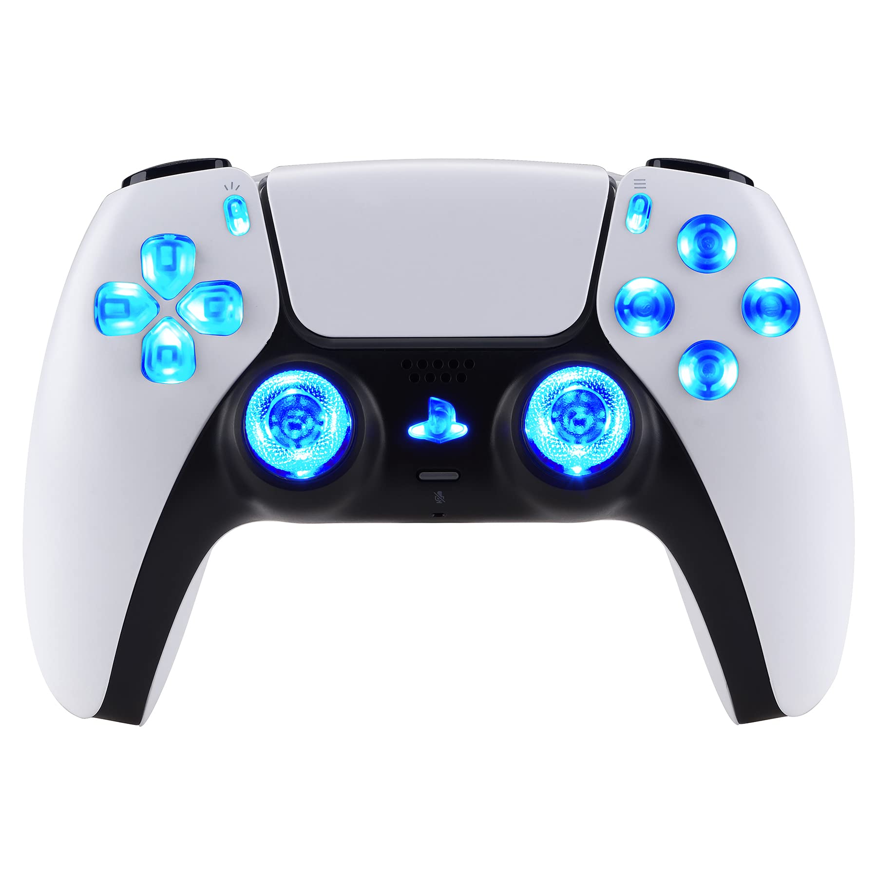 eXtremeRate Multi-Colors Luminated D-pad Thumbstick Share Option Home Face Buttons for PS5 Controller BDM-010 & BDM-020, 7 Colors 9 Modes DTF V3 LED Kit for PS5 Controller - Controller NOT Included