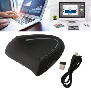 Wireless Ergonomic Mouse, for Jelly Comb, Rechargeable 2.4G Vertical Mouse Switch to 3 Devices Optical Mice with 6 Buttons 3 Adjustable 800/1200/1600 DPI Levels for Laptop, PC, MacBook, Notebook