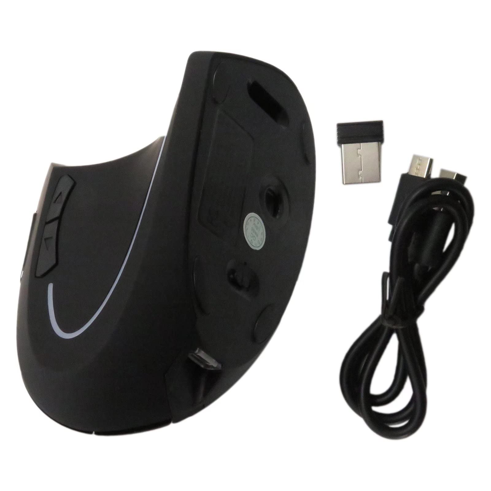 Wireless Ergonomic Mouse, for Jelly Comb, Rechargeable 2.4G Vertical Mouse Switch to 3 Devices Optical Mice with 6 Buttons 3 Adjustable 800/1200/1600 DPI Levels for Laptop, PC, MacBook, Notebook