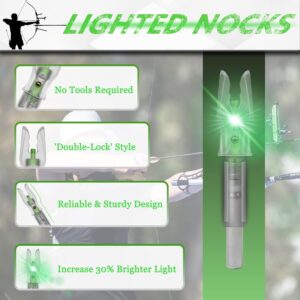 Hosolee 6PCS Lighted Nocks with .244”/6.20mm Inside Diameter Bowstring Activated for Archery Arrows Shaft