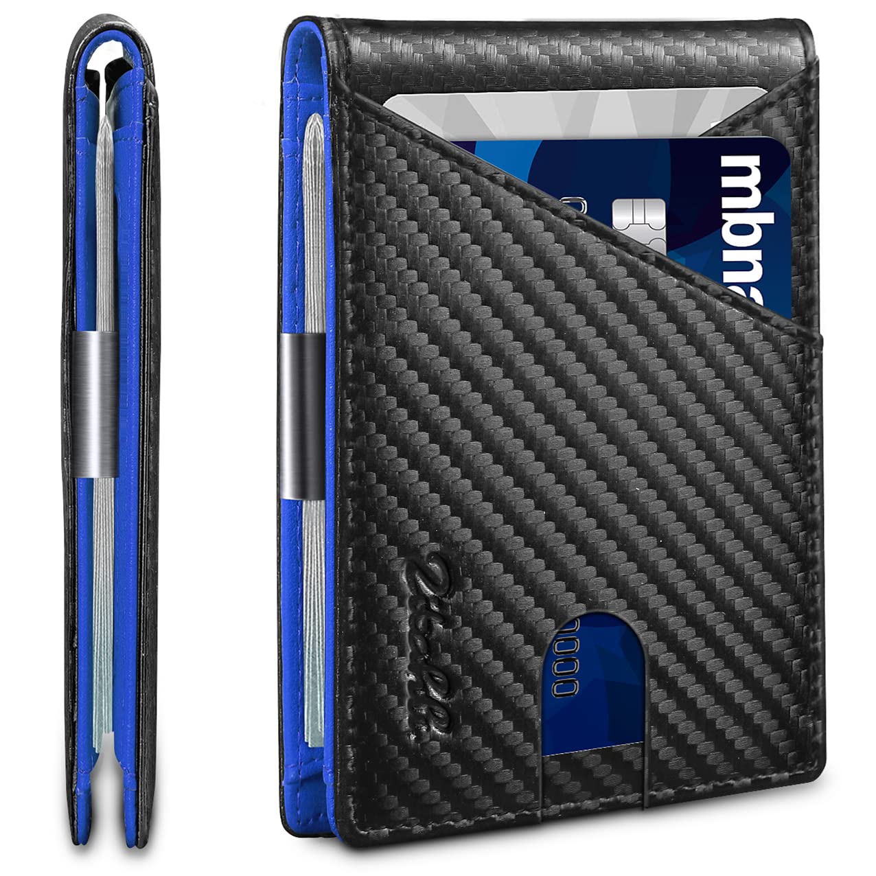 Zitahli Wallet for Men - with Money Clip Slim Leather Slots Credit Card Holder RFID Blocking Bifold Minimalist Wallets with Gift Box