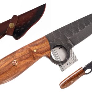 HANDCRAFT GOODS Handmade Hunting Knife with Leather Sheath Fixed Blade Bushcraft Knife1095 Carbon Steel knife-Camping knife Skinner Knife for Men