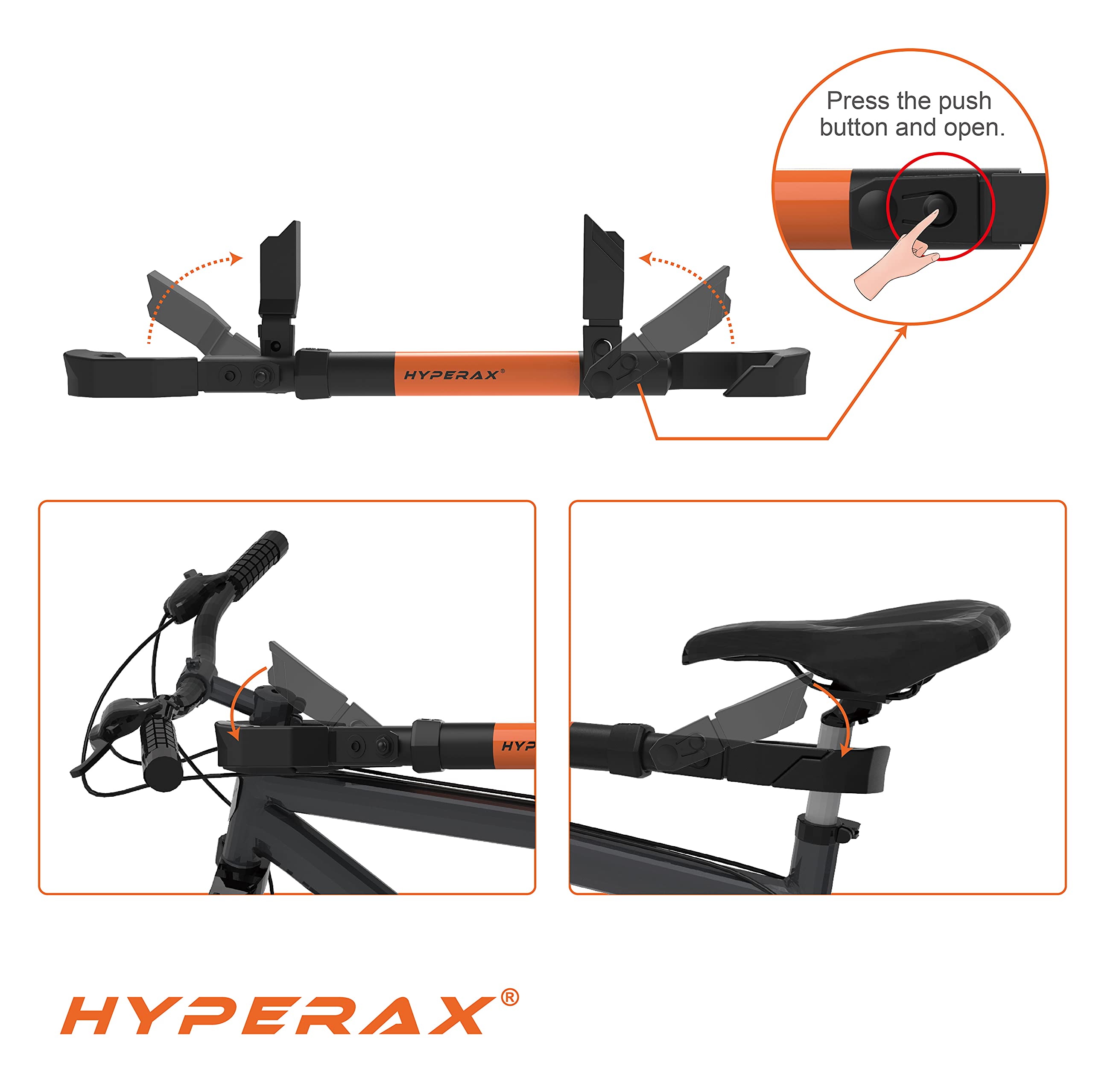 HYPERAX Special Combo - Volt eco with E-Bike Adapter - Platform Bike Rack for Car, SUV, Trucks, Sedan - for 2" Hitch Fits Up to 2 X 60 lbs Bike with Up to 5" Fat Tires - NO RV USE!