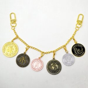 FengShui 5 Elements Balancing Bag Charm Hanging pendant W4993 Gold