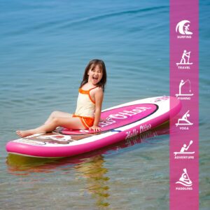 Tuxedo Sailor Inflatable Paddle Boards 7'8"×30"×4" SUP Kids Stand Up Paddle Board Ultra Light with Fins, Adj Paddle, Leash, 10L Dry Bag, Pump, Backpack