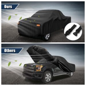 X AUTOHAUX Pickup Truck Cover for Ford F150 Regular Cab 8Ft Bed 2-Door 04-21 F350 Regular Cab 8 Foot Bed 2-Door 08-21 Outdoor Waterproof Sun Protection W/Driver Door Zipper Black