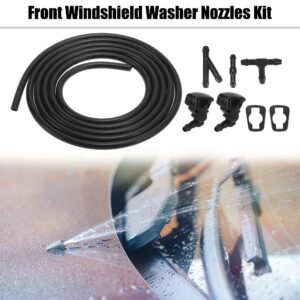 X AUTOHAUX Front Windshield Washer Nozzles Kit for Ford Focus 2.2 Meters Windshield Washer Hose with 3pcs Connectors Replaces 8S4Z17603AA