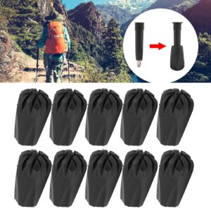 01 02 015 Walking Stick Foot Cover, Resistant to Wear Alpenstock Head Cover 10Pcs Trekking Pole Tips Walking Pole Rubber Tips for Trekking/Hiking/Walking