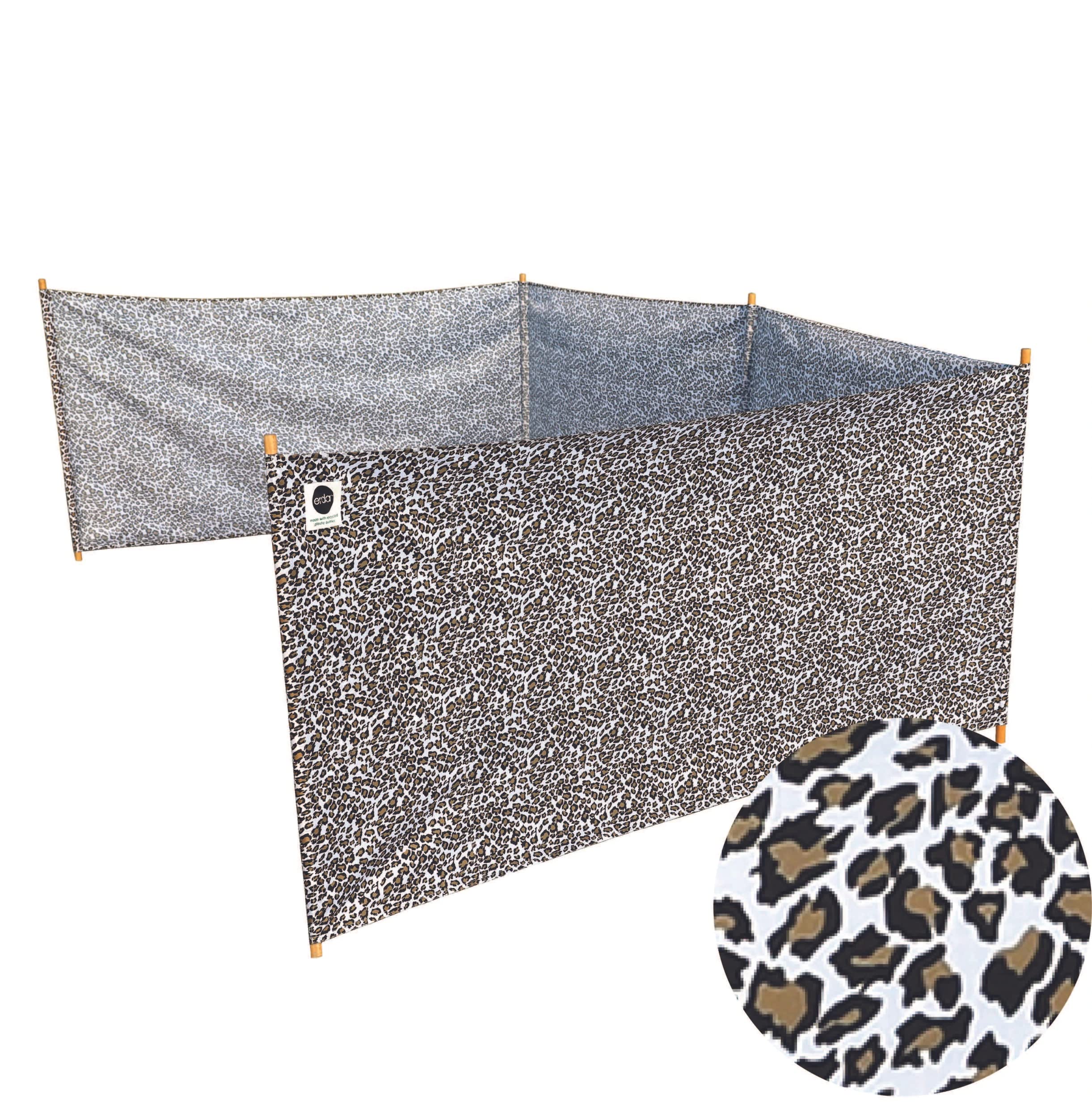 erda Sand Leopard Pro Beach Recycled Polyester Rip-Stop 20 ft Lightweight Windscreen, Privacy Screen, Wind Blocker, Free Matching Shoulder Bag