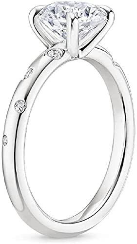 VINSON Princess Cut 2 Ct Moissanite with Platinum Plated Silver Engagement Ring for women (7)