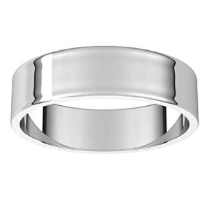 Banvari 14K White Gold 5mm Flat Ultra-Light Band Size 8| Made in USA