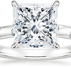 VINSON Princess Cut 2 Ct Moissanite with Platinum Plated Silver Engagement Ring for women (7)