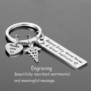 Kivosliviz Nurse Preceptor Keychain Gifts for Women Men Male Nurse Teacher Gifts Nursing Clinical Instructor Appreciation Best Nurse Professor Jewelry Clinical Instructor Keychain