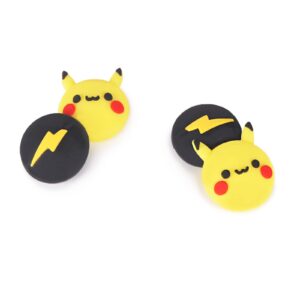 TIKOdirect Cute Thumb Grip Caps Compatible with Switch Joy-con/Switch OLED/Switch Lite, Kawaii Joystick Cap Grip 4PCS Soft Silicone Protective Ergonomic Button Cover, Pika