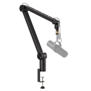 Donner Boom Arm, Adjustable Mic Stand on Desk with 3/8'' to 5/8'' Screw Adapter, Heavy Duty ALU Mic Stand up to 4.2 lbs, Microphone Arm with Cable Management Design for Gaming, Podcast, Recording