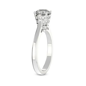 FRIENDLY DIAMONDS 1 Carat IGI Certified Pear Shape Lab Grown Diamond Ring | 14K Or 18K White, Yellow Or Rose Gold | Siran Secret Halo Diamond Engagement Ring | FG-VS1-VS2 Quality Ring