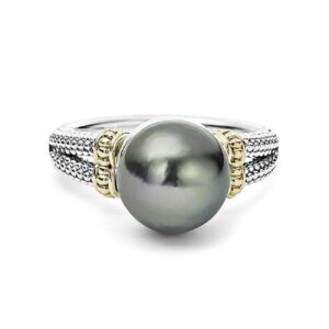 Grey Pearl Rings Spinner Ring for Women Wedding Bands for Women Sterling Silver Plated Brass Ring Cool Rings Sterling Silver Rings Anniversary Engagement Rings (6)