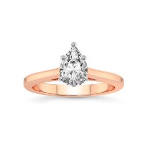 FRIENDLY DIAMONDS 1 Carat IGI Certified Pear Shape Lab Grown Diamond Ring | 14K Or 18K White, Yellow Or Rose Gold | Siran Secret Halo Diamond Engagement Ring | FG-VS1-VS2 Quality Ring