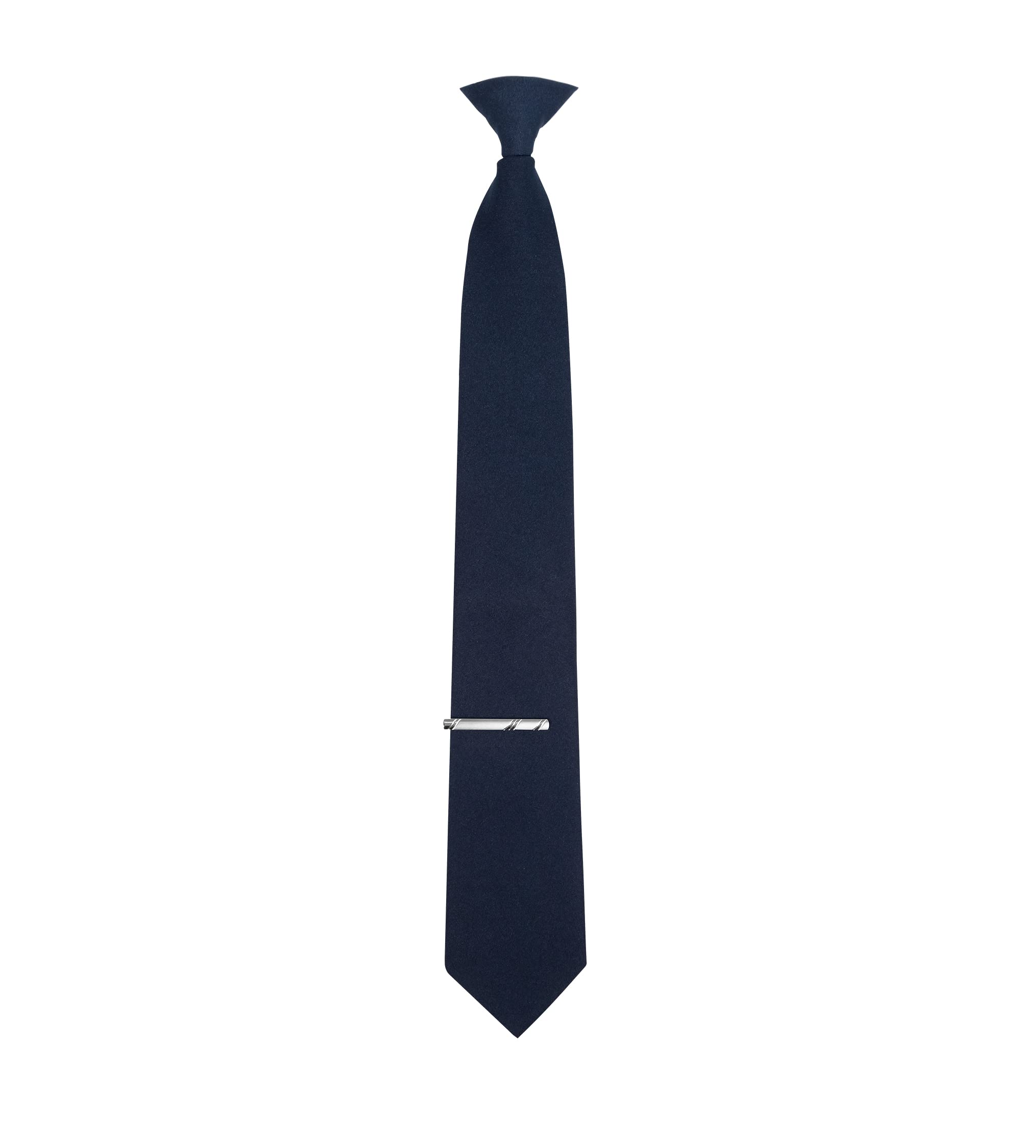 TIE G Clip on Tie for Uniform, Blade 3.30" (8.5 cm), Length 21.25" (54 cm) (Navy, Regular)