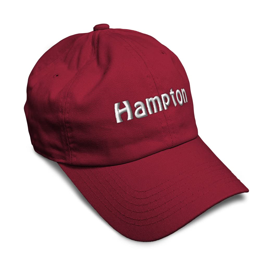 Soft Baseball Cap Hampton Love City Twill Cotton Dad Hats for Men & Women Burgundy