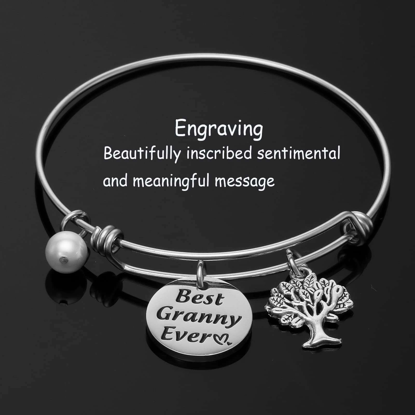 Kivosliviz Granny Gifts Bracelet Gift for a Granny Best Granny ever Bangle Bracelet Granny Jewelry Worlds Best Granny Bracelet