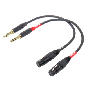 xlr to 1/4 trs cable 6.35mm dual channel to 3-pin xlr female xlr to 1/4 stereo balanced microphone adapter 1ft