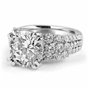 DESTINY JEWEL 3.22CT Round Cut Diamond D/VVS1 Engagement Wedding Ring, Solid 925 Silver Ring_US:- 3.22ct13.75