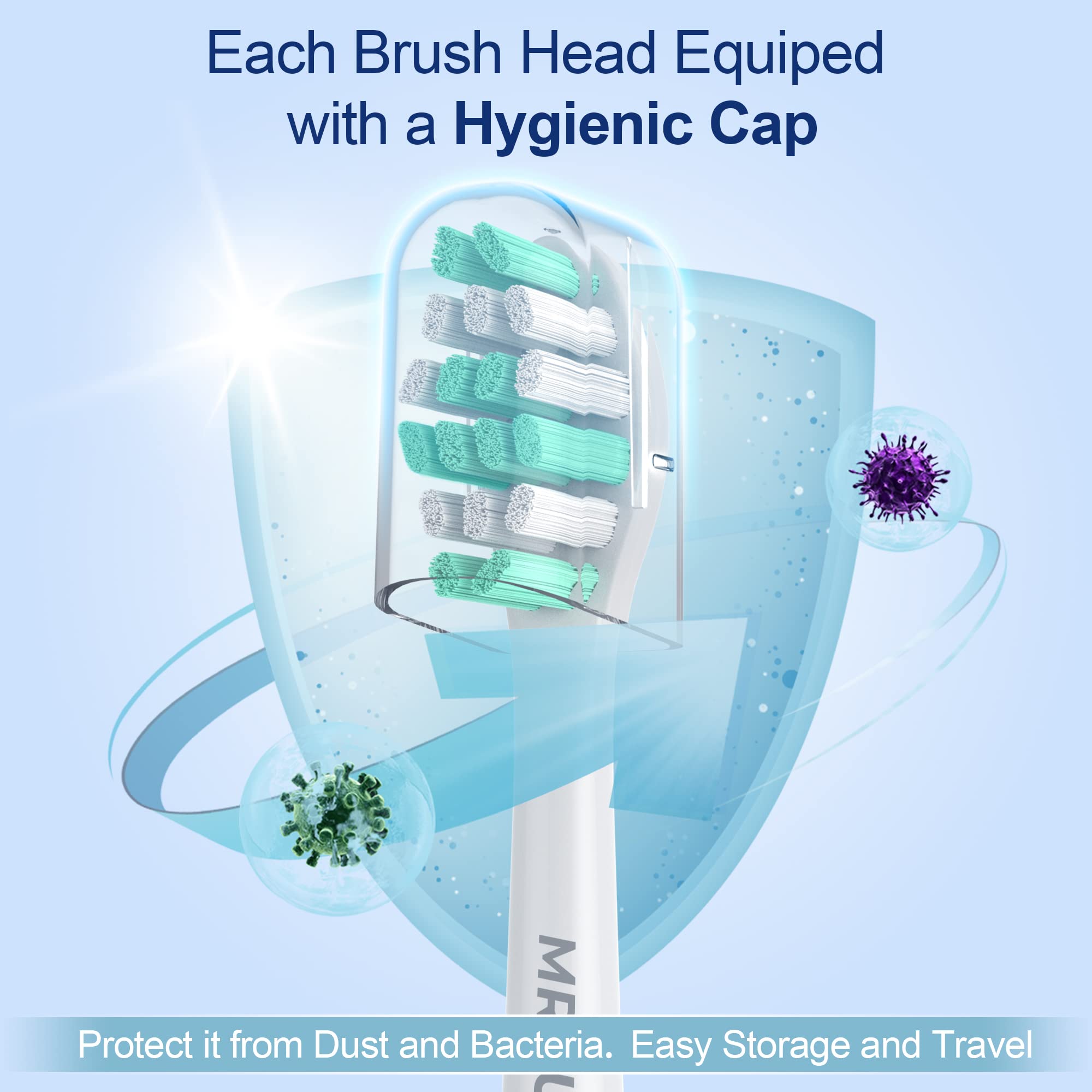 MRYUESG Toothbrush Replacement Heads Compatible with Philips Sonicare, 10 Pack, MRYUESG Electric Brush Head for Phillips C2 4100 Plaque Control