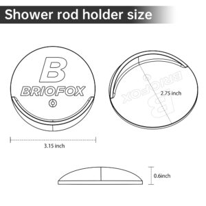 BRIOFOX Shower Curtain Rod Holder 3M Adhesive | Heat Resistant | Waterproof | Max Load 60 lbs Shower Rod Retainer for Wall, 2 Pack, White (Rod Not Included)