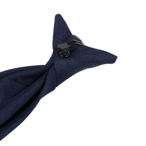 TIE G Clip on Tie for Uniform, Blade 3.30" (8.5 cm), Length 21.25" (54 cm) (Navy, Regular)