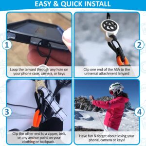 Action Sports Phone Lanyard – Tough Outdoors Cellphone Lanyard & Anti-Tangle Bungie Cord Strap Securely Tether Your Mobile ProCam Keys Wallet - Aussie Made