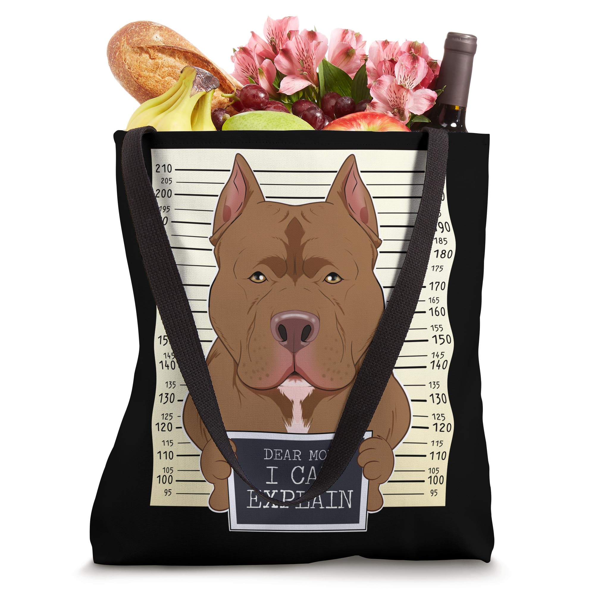 Dear Mom I Can Explain I Pitbull Mom I Pitbull Tote Bag