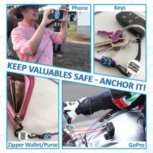 Action Sports Phone Lanyard – Tough Outdoors Cellphone Lanyard & Anti-Tangle Bungie Cord Strap Securely Tether Your Mobile ProCam Keys Wallet - Aussie Made