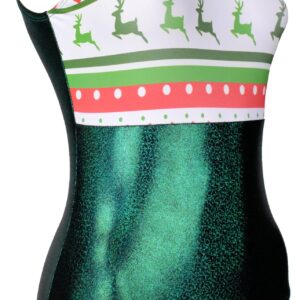 Look-It Activewear Holly Jolly Christmas Leotard for Gymnastics, Dance or Tumbling Child X-Large (size 12-14)