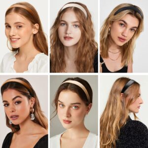 WOVOWOVO Leather Headbands for Women, 1Inch Non Slip Soft PU Hair Head Bands Diademas Para Mujer De Moda Cute Beauty Fashion Hairbands Hair Accessories