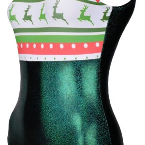 Look-It Activewear Holly Jolly Christmas Leotard for Gymnastics, Dance or Tumbling Child X-Large (size 12-14)