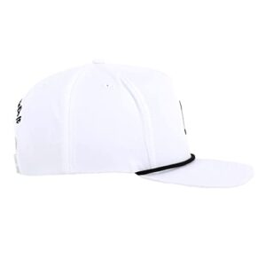 Golf Made Me Do It Melody Rope Hat - Adjustable Snapback Golf Hat, One Size Fits All (White/Black)