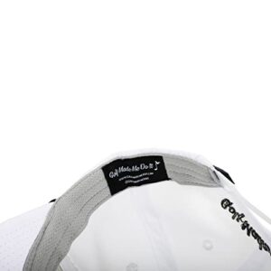 Golf Made Me Do It Melody Rope Hat - Adjustable Snapback Golf Hat, One Size Fits All (White/Black)