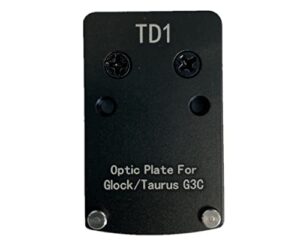 optic mounting plate for glock(non-mos/aftermarket slide),taurus gx4,g3c,canik tp9sa-compatible with ade stingray,riton x3 tactix prd,trijicon rmr/sro,swampox kingslayer/liberty/justice red dot sight