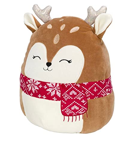 Squishmallows Official Kellytoy 12 Inch Soft Plush Squishy Toy Animals (Dawn Deer Red Scarf)