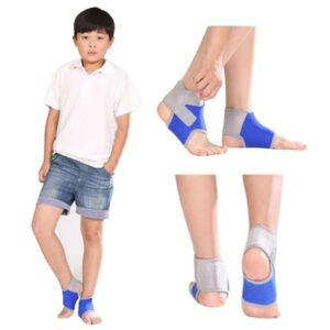 Girls Boys Ankle Support Brace Adjustable Compression Ankle Tendon Sleeve Strap Foot Support Stabilizer Wrap Protector for Outdoor Sports Ankle Sprain Injuries Recovery