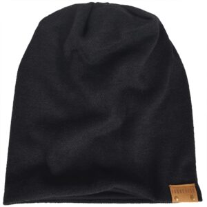 VECRY Men Oversized Slouch Beanie Large Skullcap Knit Hat (1 Black)