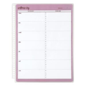 snap-in dashboard - wellness. track food, water, activities and more. wet-erase and double-sided. 7" x 9" or larger notebook snap-in accessory by erin condren.