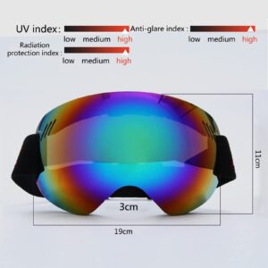 Ski Goggles, Polarized Magnetic Lens Anti-fog Snow Goggles, Winter Outdoor Sports Glasses for Men Women (Style A)