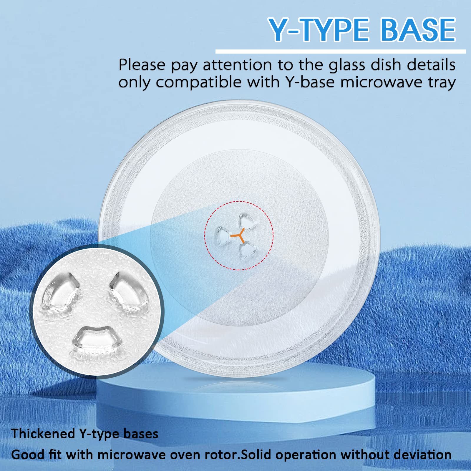 Microwave Glass Plate 12 Inch Compatible with Whirl-pool Microwave W10337247 Microwave Glass Turntable Tray Replace W11367904 W11335034 WPW10337247 Microwave Plate Replacement