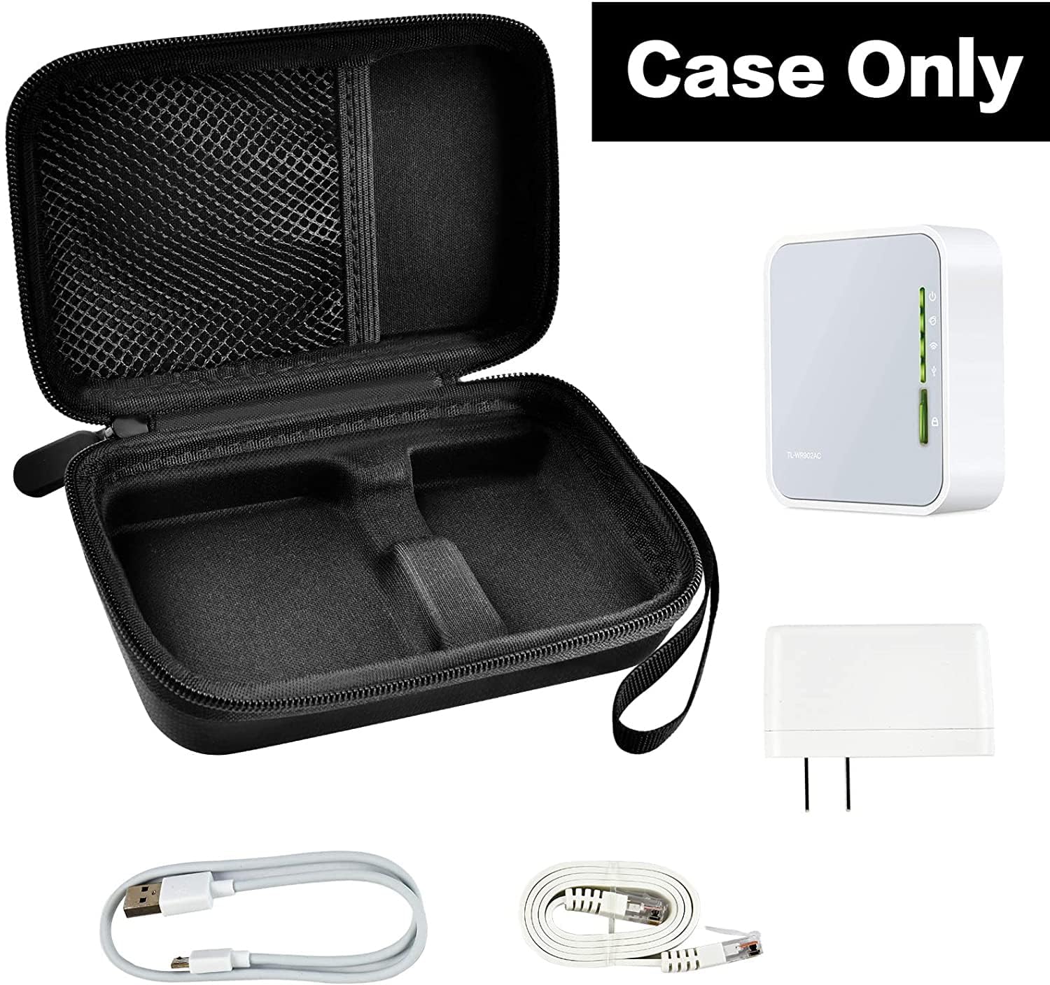 Case Compatible with TP-Link AC750 Wireless Portable Nano Travel Router. for Hotspot WiFi Devices Storage Carrying Box Holder for Power Adapter, Ethernet Cable and Other Accessories (Bag Only)