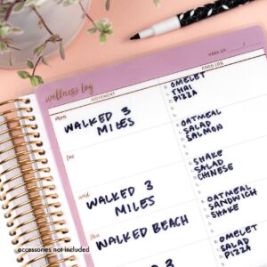 Snap-in Dashboard - Wellness. Track Food, Water, Activities and More. Wet-Erase and Double-Sided. 7" x 9" or Larger Notebook Snap-in Accessory by Erin Condren.