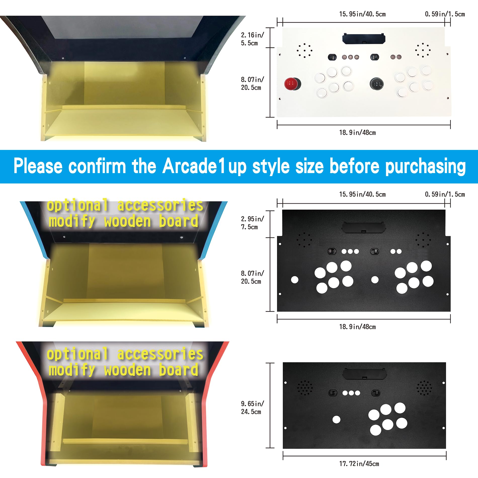 Intec Gaming Genesis Fighting Stick for Arcade1Up Cabinet, Play SEGA Genesis on Cabinet, Plug cartridge and Play, Work as a Genesis console, IntecGaming Modded Joysticks Designed for Arcade1Up