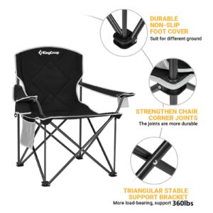 KingCamp Oversized Folding Camping Carry Bag Portable Outdoor Heavy Duty Padded Chairs, Black